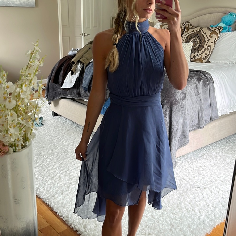 Blue high low dress